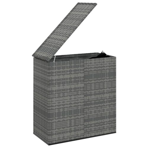 Garden Cushion Box PE Rattan 100x49x103.5cm Grey - Image 3
