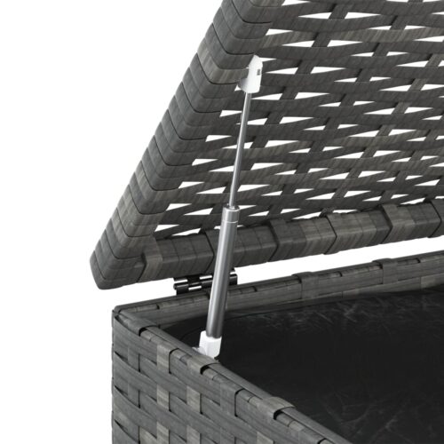 Garden Cushion Box PE Rattan 100x49x103.5cm Grey - Image 4