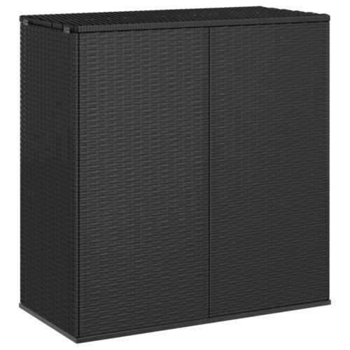 Garden Cushion Box PE Rattan 100x49x103.5cm Black