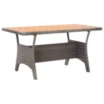Garden Table Grey 120x70x66cm Solid Acacia Wood