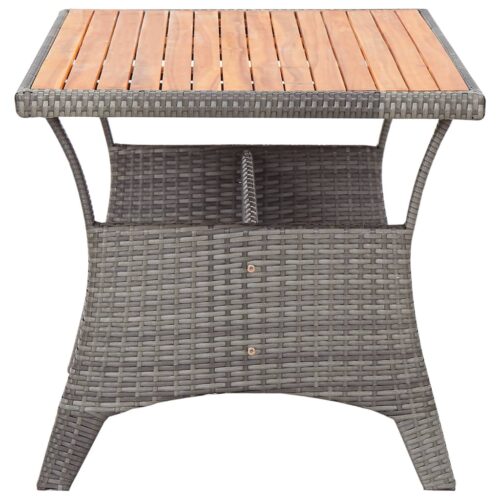 Garden Table Grey 120x70x66cm Solid Acacia Wood - Image 3
