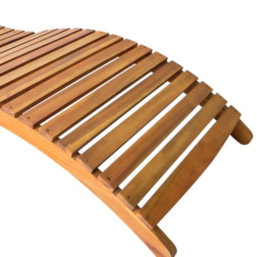 Garden Sun Lounger with Cushion Solid Wood Acacia - Image 5
