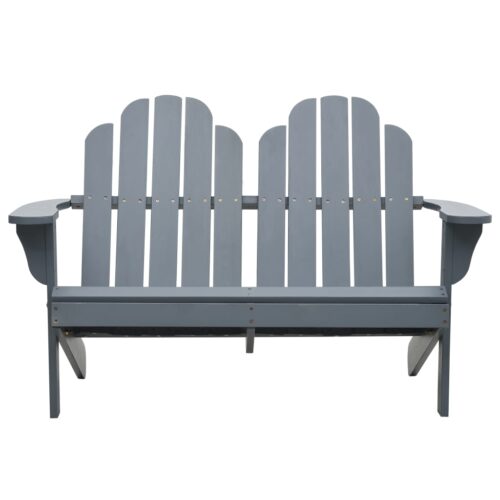 Double Adirondack Chair Wood Grey - Image 2