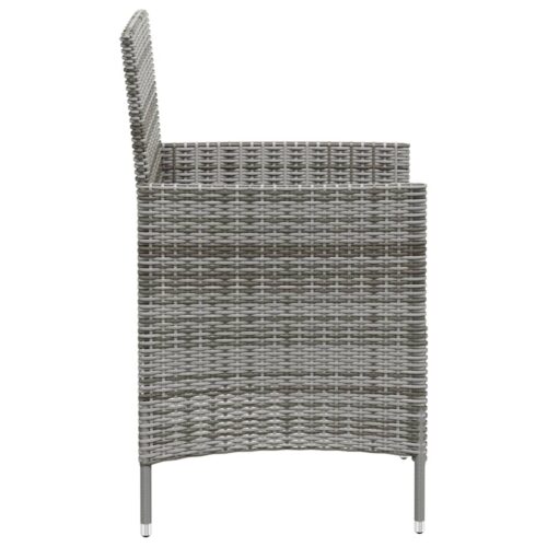 Garden Chairs with Cushions 2pcs Poly Rattan Grey - Image 4