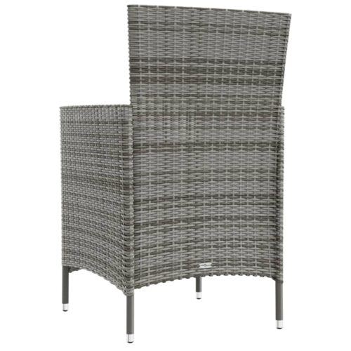 Garden Chairs with Cushions 2pcs Poly Rattan Grey - Image 5