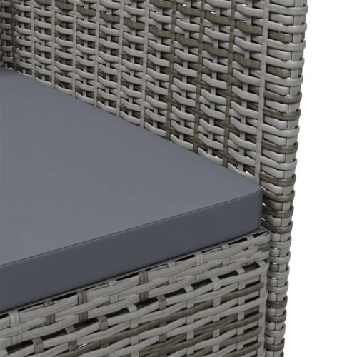 Garden Chairs with Cushions 2pcs Poly Rattan Grey - Image 6