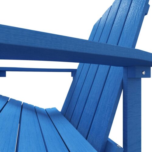 Garden Adirondack Chair with Footstool HDPE Aqua Blue - Image 6