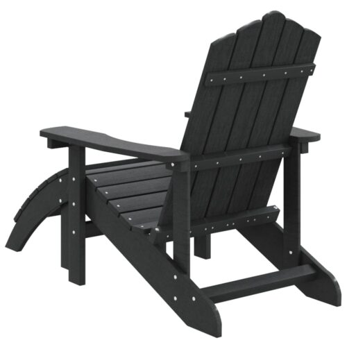 Garden Adirondack Chair with Footstool HDPE Anthracite - Image 5