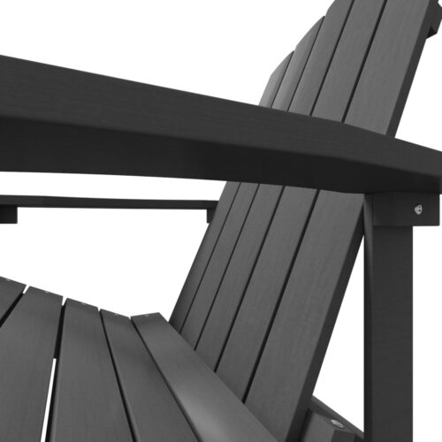 Garden Adirondack Chair with Footstool HDPE Anthracite - Image 6