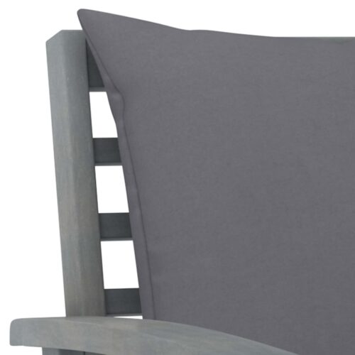 Garden Chairs 2pcs with Dark Grey Cushions Solid Acacia Wood - Image 5