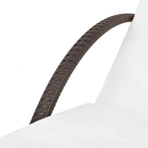 Sun Lounger with Cushion Poly Rattan Brown - Image 6