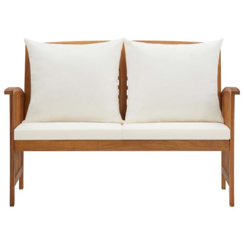Garden Bench with Cushions 119cm Solid Acacia Wood - Image 2