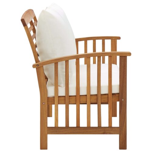 Garden Bench with Cushions 119cm Solid Acacia Wood - Image 3