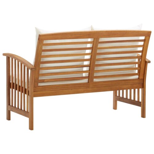 Garden Bench with Cushions 119cm Solid Acacia Wood - Image 4