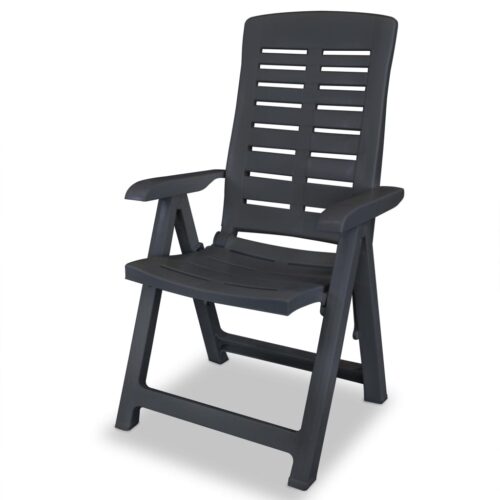 Reclining Garden Chairs 2pcs Plastic Anthracite - Image 3