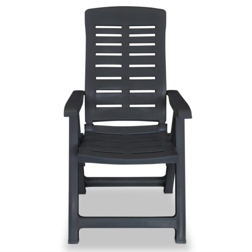Reclining Garden Chairs 2pcs Plastic Anthracite - Image 5