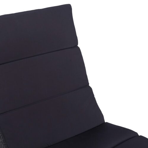 Sunbed with Cushion Poly Rattan Black - Image 6