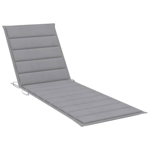 Garden Sun Lounger with Cushion Grey Solid Acacia Wood - Image 5