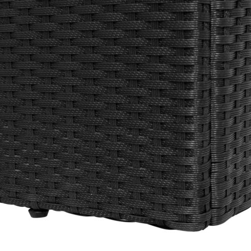 Sun Lounger with Cushion Poly Rattan Black - Image 5