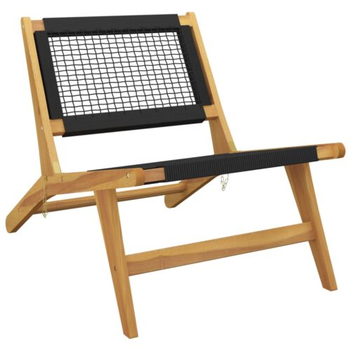 Garden Chair with Footrest Solid Wood Teak Polyester - Image 6