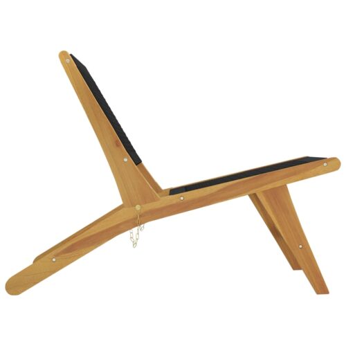 Garden Chair with Footrest Solid Wood Teak Polyester - Image 8