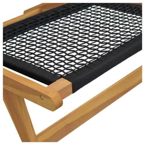 Garden Chair with Footrest Solid Wood Teak Polyester - Image 10