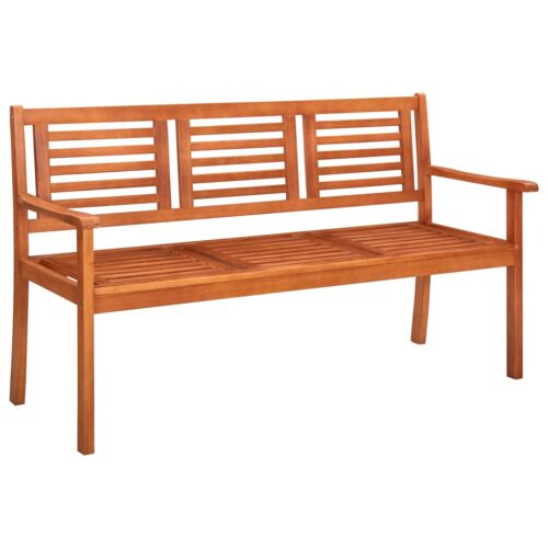 3-Seater Garden Bench 150cm Solid Eucalyptus Wood