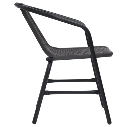 Garden Chairs 4pcs Plastic Rattan Steel 110kg - Image 4