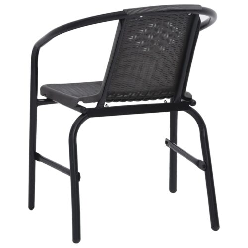 Garden Chairs 4pcs Plastic Rattan Steel 110kg - Image 5