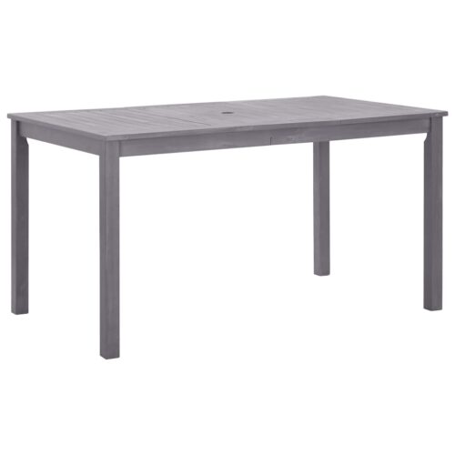 Garden Table Grey Wash 140x80x74cm Solid Acacia Wood