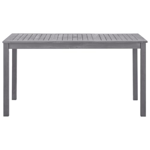 Garden Table Grey Wash 140x80x74cm Solid Acacia Wood - Image 2