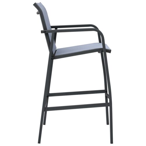 Garden Bar Chairs 2pcs Grey Textilene - Image 4