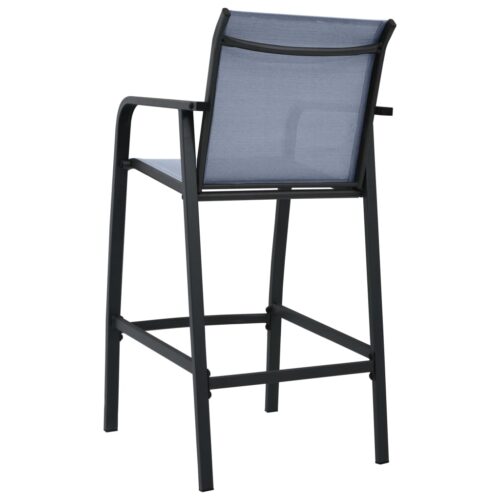 Garden Bar Chairs 2pcs Grey Textilene - Image 5