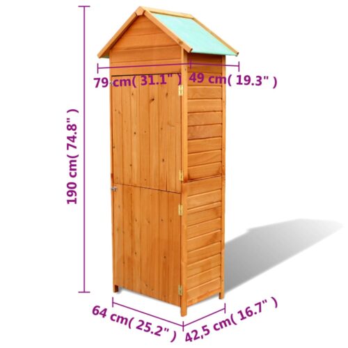 Garden Storage Cabinet Brown 42.5x64x190cm - Image 6