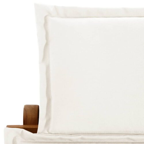 Sun Lounger with Cushion Solid Acacia Wood Cream - Image 5