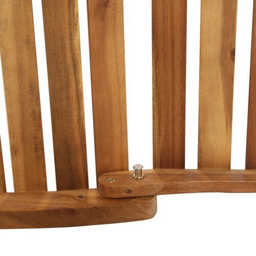 Sun Lounger with Cushion Solid Acacia Wood Cream - Image 7