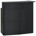 Garden Bar Table Black 120x55x110cm Poly Rattan