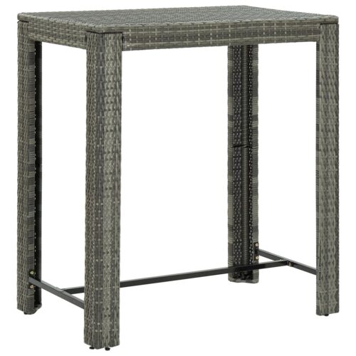 Garden Bar Table Grey 100x60.5x110.5cm Poly Rattan