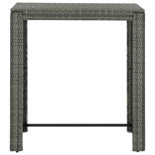 Garden Bar Table Grey 100x60.5x110.5cm Poly Rattan - Image 2