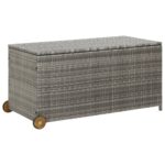 Garden Storage Box Grey 120x65x115cm Poly Rattan