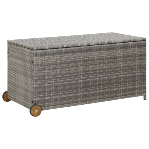 Garden Storage Box Grey 120x65x115cm Poly Rattan