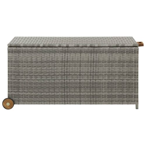 Garden Storage Box Grey 120x65x115cm Poly Rattan - Image 2