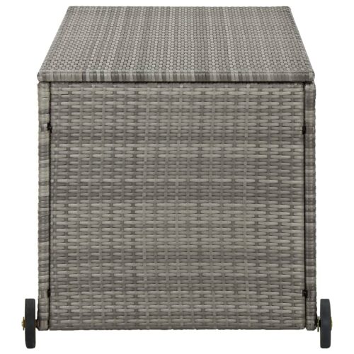 Garden Storage Box Grey 120x65x115cm Poly Rattan - Image 3