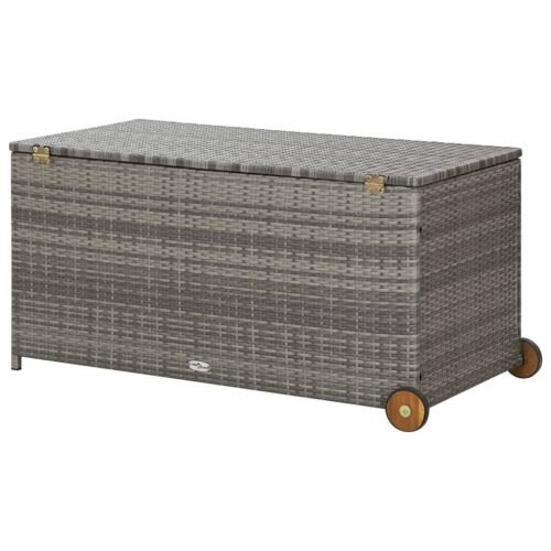 Garden Storage Box Grey 120x65x115cm Poly Rattan - Image 4
