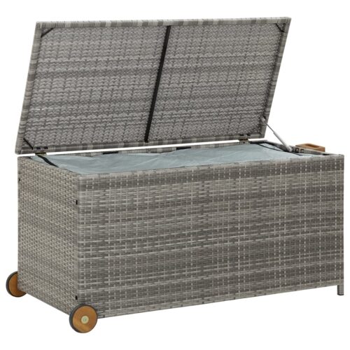 Garden Storage Box Grey 120x65x115cm Poly Rattan - Image 5