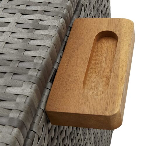 Garden Storage Box Grey 120x65x115cm Poly Rattan - Image 6