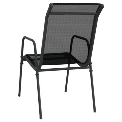 Garden Chairs 6pcs Steel Textilene Black - Image 6