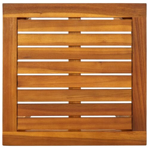 Sun Lounger with Table Solid Acacia Wood Textilene - Image 8