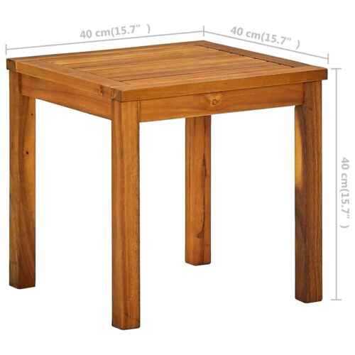 Sun Lounger with Table Solid Acacia Wood Textilene - Image 9