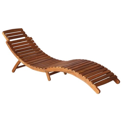 Garden Outdoor Lounger Set Table Sun Pool Patio Chairs Cushion Solid Acacia Wood - Image 3